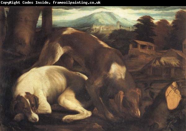 Jacopo Bassano Two Dogs